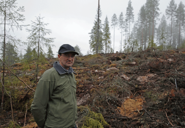 Per Olav Løken valgte å hogge tre ganger så mye 2018 enn planlagt på grunn av de gode tømmerprisene. 
