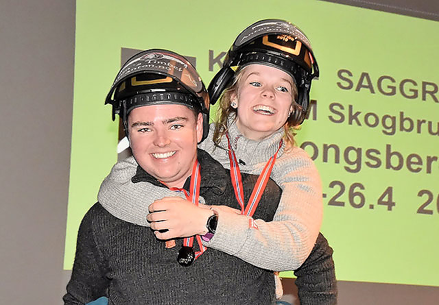 Vinnere av motorsag individuelt, ble Sivert Lindstad fra Jønsberg vgs. og Anna Gjønnes fra Tomb vgs.
