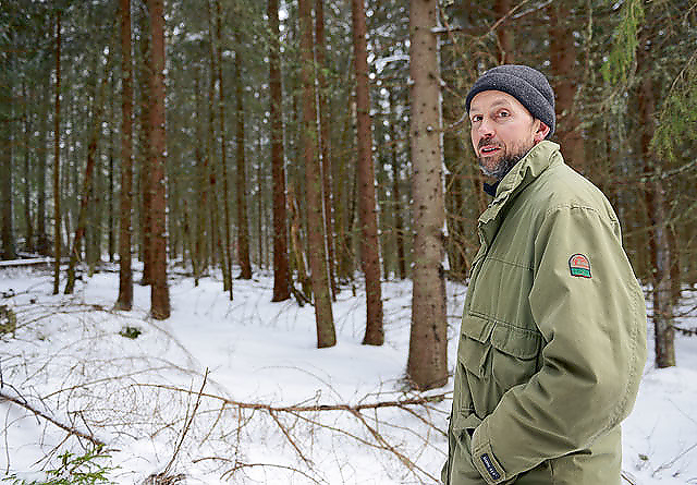 Anders Løvig vil ha råd om hvordan han i framtiden kan bygge opp en mindre ensartet skog. – Jeg vil gjerne ha en skog som er flersjiktet med tanke på alder, tetthet og ulike treslag, sier han.